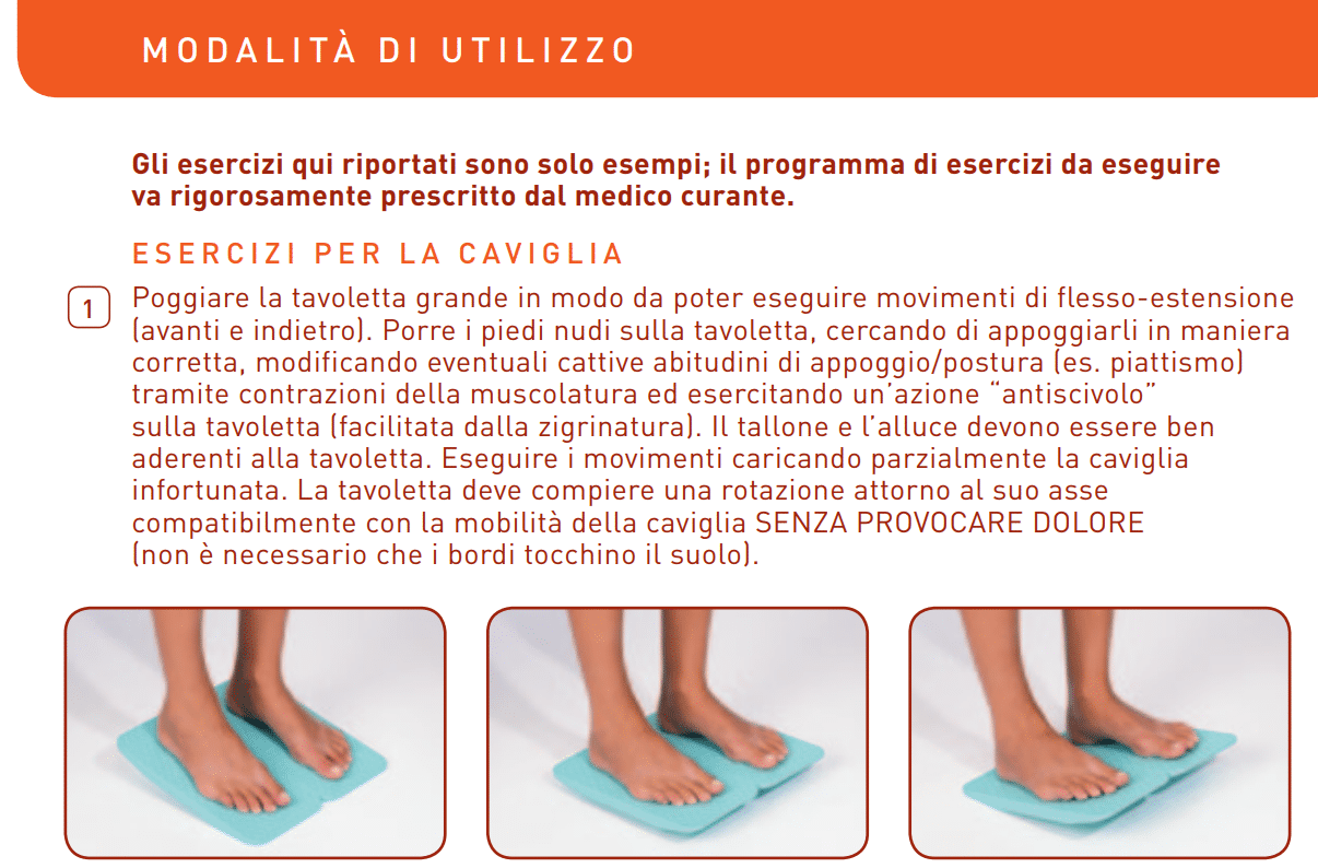 Le tavolette propriocettive per gli esercizi di riabilitazione