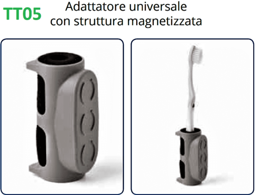 Elemento TACTEE adattatore universale con struttura magnetizzata