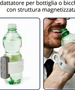 Elemento TACTEE adattatore per bottiglia o bicchiere con struttura magnetizzata