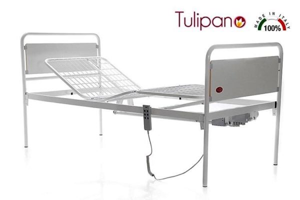 Letto Tulipano con Rete a Segmenti Comando Elettrico Largo 90 cm Ml120