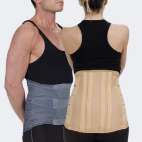 Corsetto elastico alto cm 33 per sostegno della schiena , dolori osteoporosi e artrosi , ernia del disco Pratico e veloce da mettere e togliere con doppi tiranti addomnali chiusure a strappo con velcri leggeri ed automodellanti