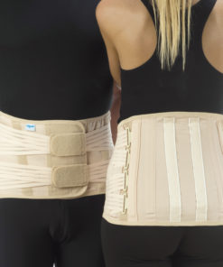 Corsetto semirigido lombosacrale basso CampONE con rinforzi paravertebrali e 2 tiranti pelvici