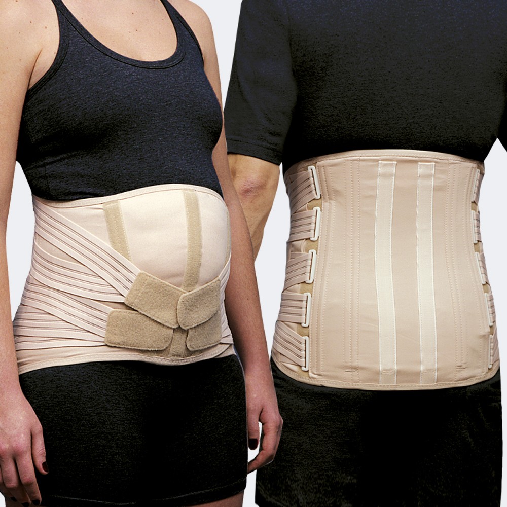 534-beige Corsetto Semirigido Lombosacrale Alto per addome pendulo con rinforzi paravertebrali e 4 tiranti pelvici