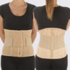 Busto ortopedico con spallacci a trazione antero-posteriore per stabilizzazione e scarico rachide dorso-lombare stecche di rinforzo modellabili traspirante