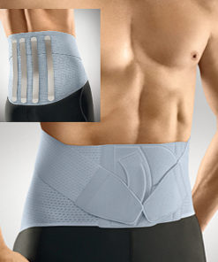 Corsetto elastico lombosacrale con 4 rinforzi paravertebrali e tiranti pelvici estremamente sottile perfettamente aderente