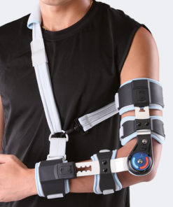 Tutore articolato di gomito regolabile, telescopico