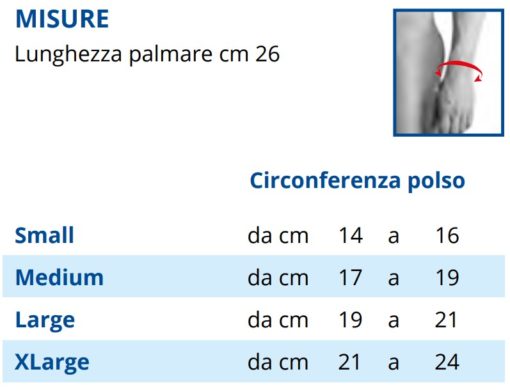 MB 5426 Ortesi per polso lunga in Airmesh con rinforzo palmare bilaterale per Distorsione del polso e del carpoInstabilit&agrave; legamentose, tendinopatie