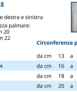 Ortesi per polso con rinforzo palmare in Airmesh con rinforzo palmare e fascia di chiusure Forme artrosiche e artritiche del polso