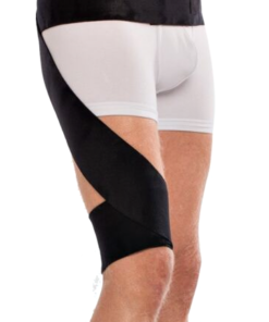 Bendaggio elastico funzionale per rotazione esterna anca-coscia per Accorciamento dei muscoli&nbsp; adduttori&nbsp; e Problemi di estensione dell&rsquo;anca